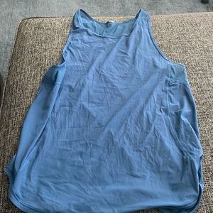 Lululemon tank top in blue with mesh lining on the back; great condition